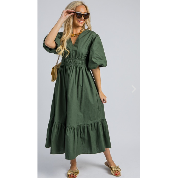 Together With You Maxi Dress- Olive