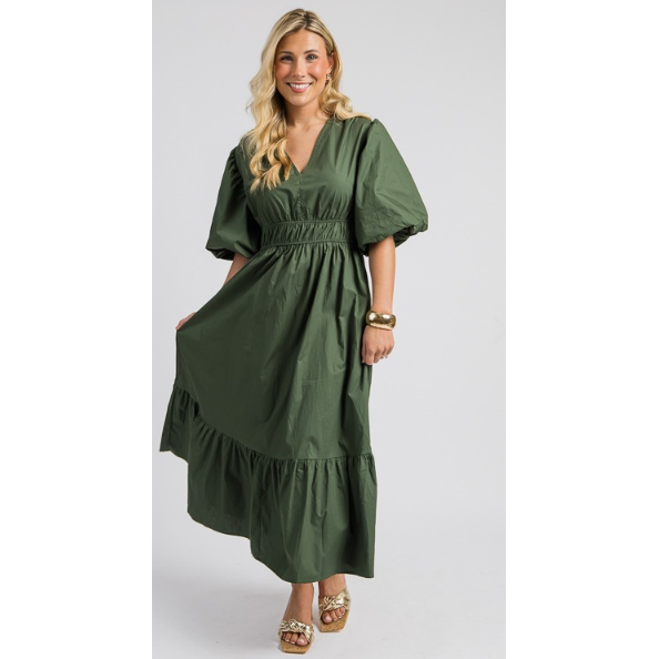 Together With You Maxi Dress- Olive