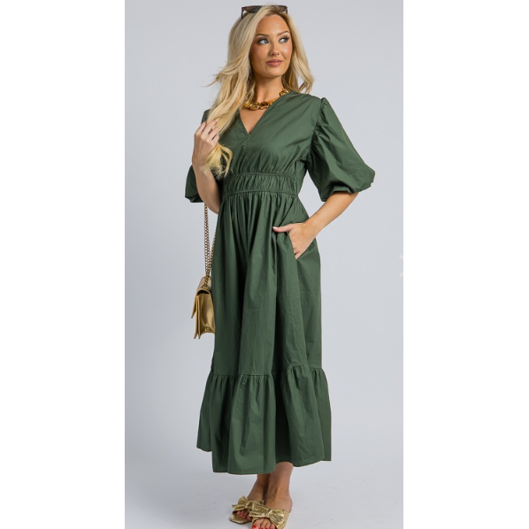 Together With You Maxi Dress- Olive