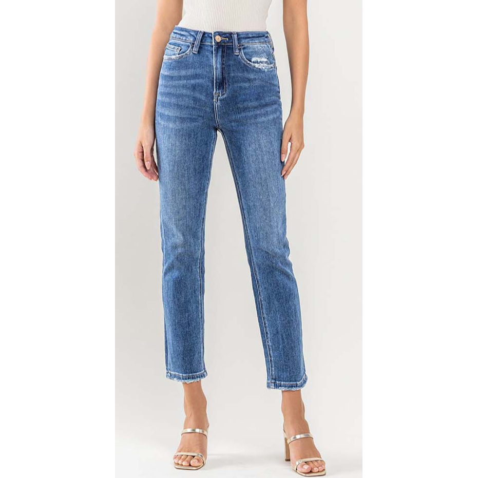 VERVET Super High Rise Ankle Slim Straight Jeans