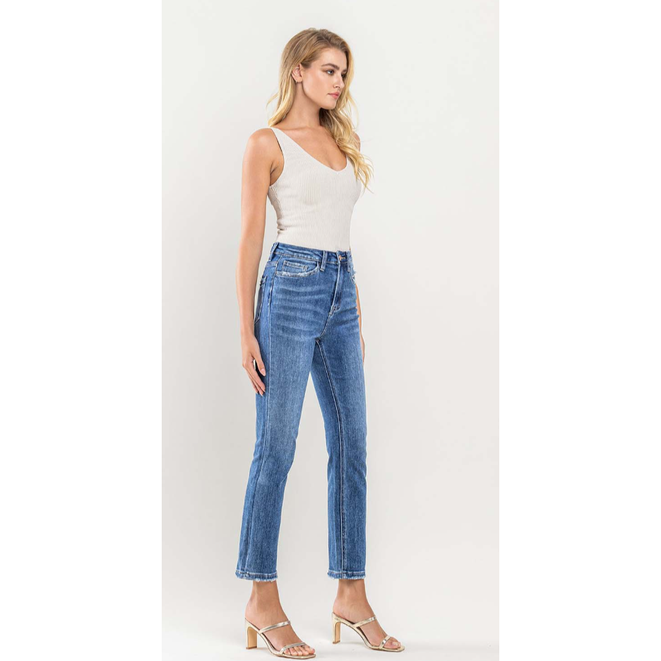 VERVET Super High Rise Ankle Slim Straight Jeans