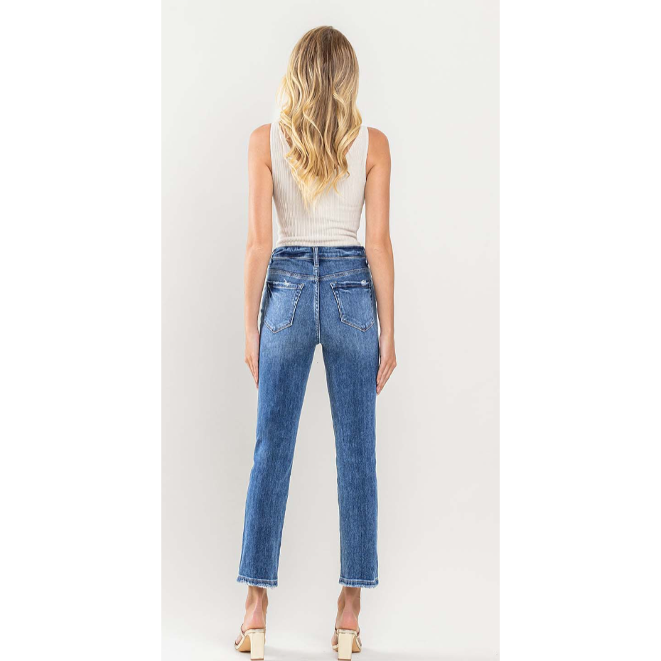 VERVET Super High Rise Ankle Slim Straight Jeans