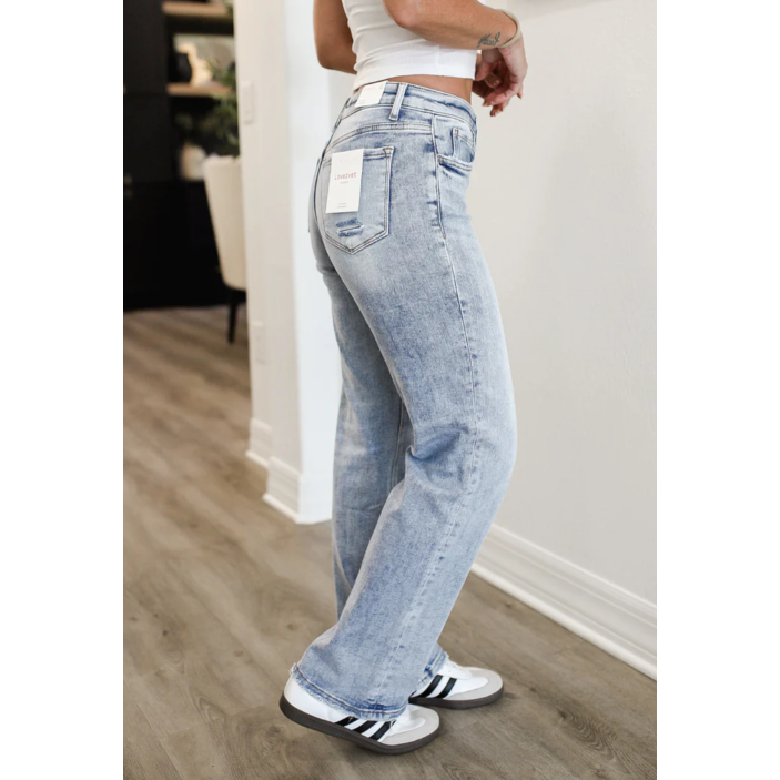 VERVET Undisputable Tummy Control Mid Rise Slim Wide Jeans