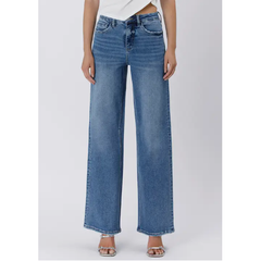 Gray Vervet High Rise Wide Leg