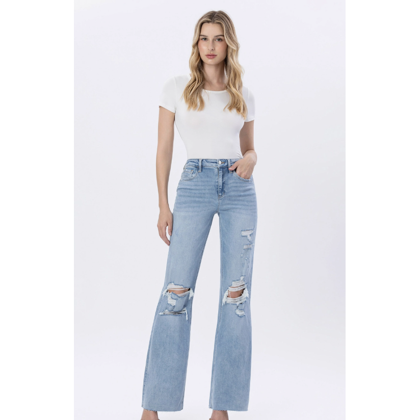 Lavender Vintage Super High Rise Flare Jeans