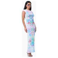 White Smoke AFRM Cody Maxi Dress - Blur Blossom