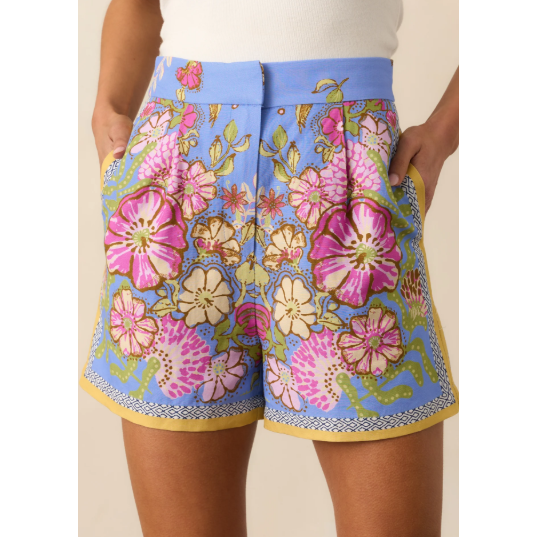 Petal Pop Periwinkle Multi Floral Shorts