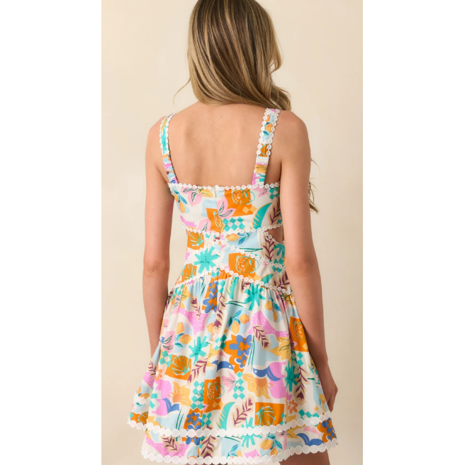 The Sunshine Lives Here Tropical Print Mini Dress