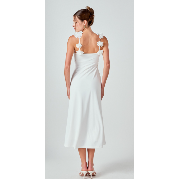 Rosette Shoulder Maxi Dress