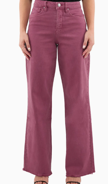 RFM Chloe High Rise Frayed Wide Leg Denim