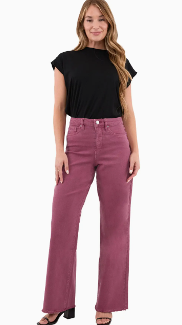 RFM Chloe High Rise Frayed Wide Leg Denim