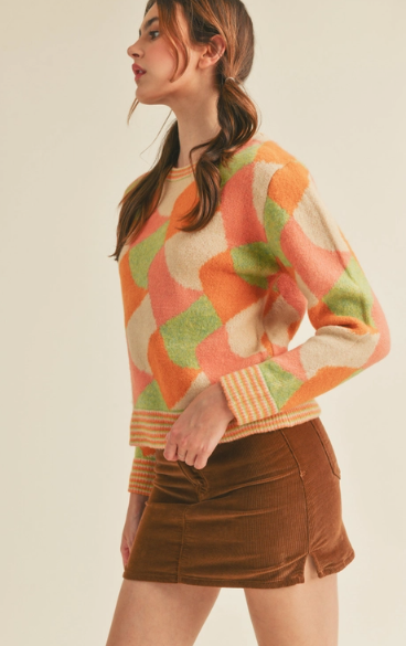 Ember Abstract Mix Pullover Sweater