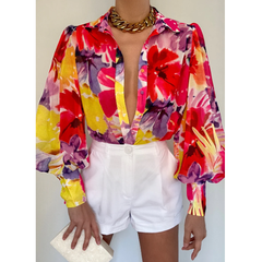 Gray FLEETWOOD STELANI PINK BLOUSE