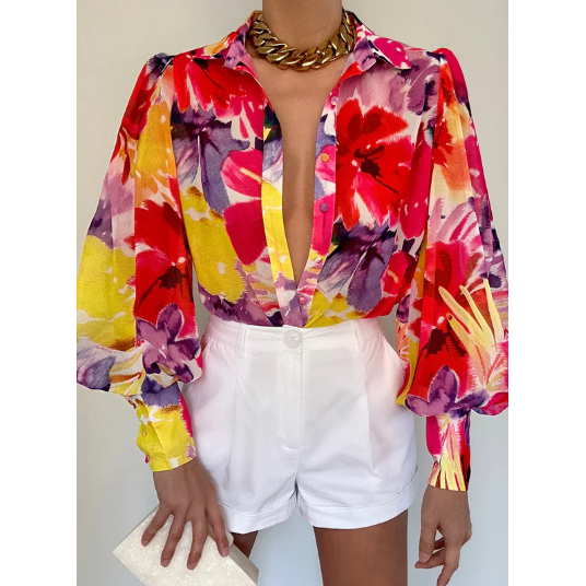 Gray FLEETWOOD STELANI PINK BLOUSE