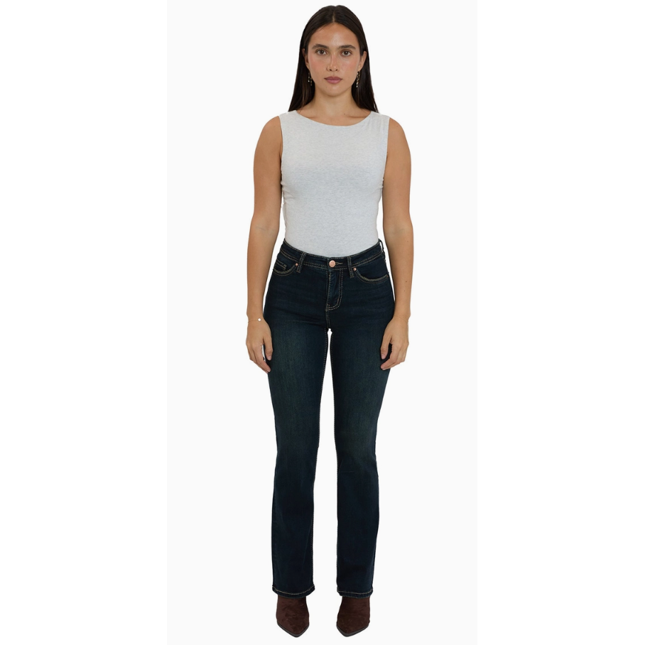 White Smoke Mia High Rise Western Bootcut Jeans