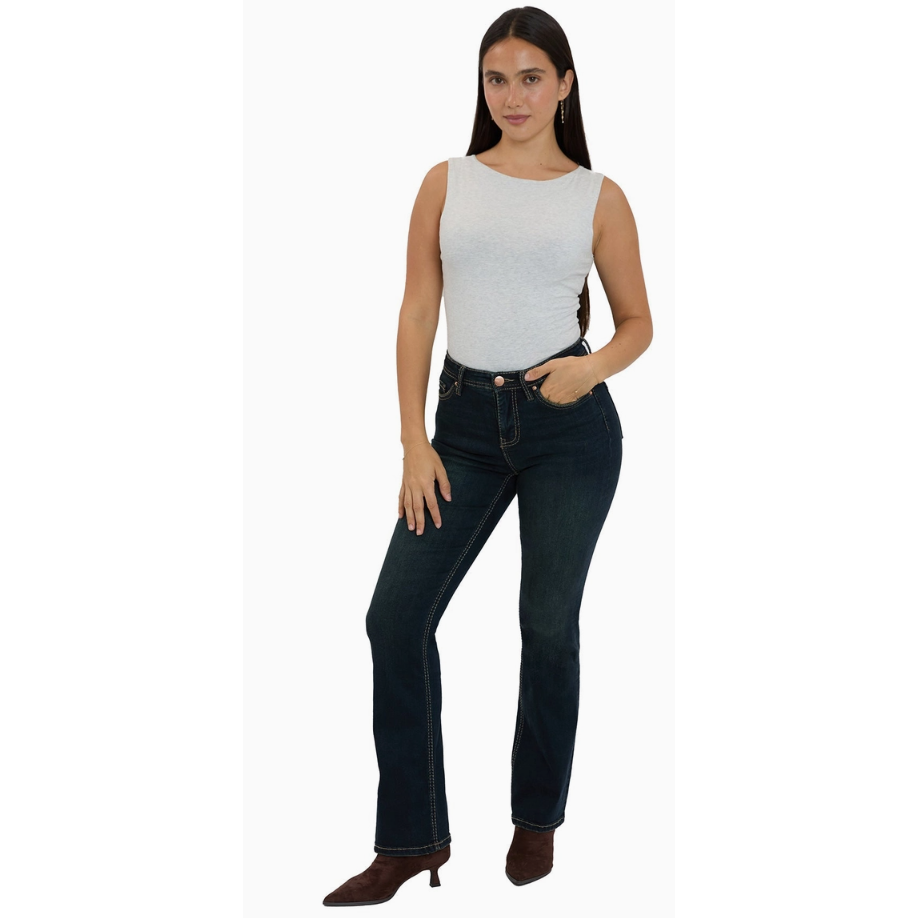 White Smoke Mia High Rise Western Bootcut Jeans