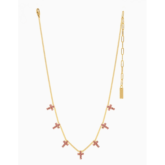 White Smoke TOVA MULTI CROSS NECKLACE IN LIGHT ROSE
