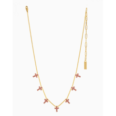 White Smoke TOVA MULTI CROSS NECKLACE IN LIGHT ROSE