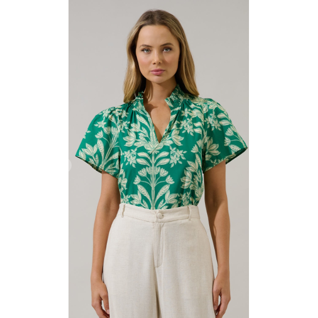 Gray Taryn Top in green