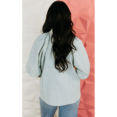Light Gray The Christopher Half Zip Striped Top