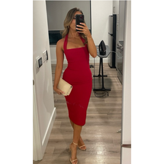 Rosy Brown Nookie Boulevard Midi Dress