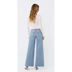 Lavender Vervet Split Hem Wide Leg Jean
