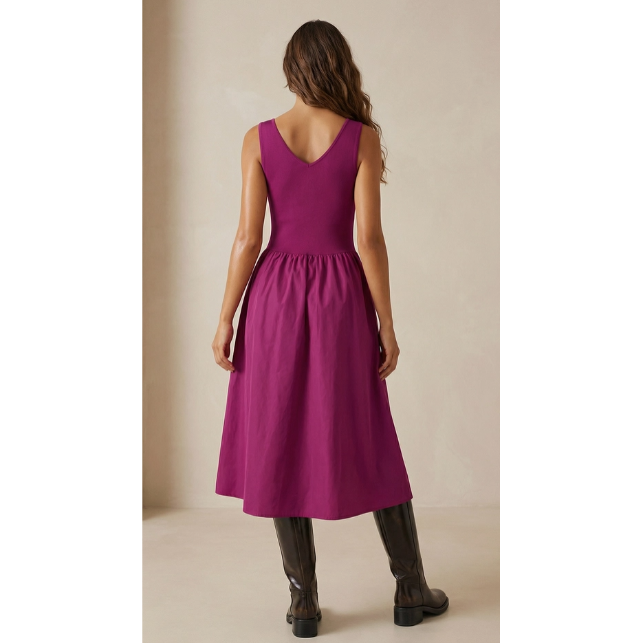 Gray Fuchsia Colorado Midi Dress