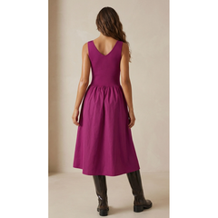 Gray Fuchsia Colorado Midi Dress