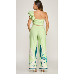 Light Gray INTO THE TROPICS MINT GREEN PANT SET
