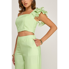 Light Gray INTO THE TROPICS MINT GREEN PANT SET