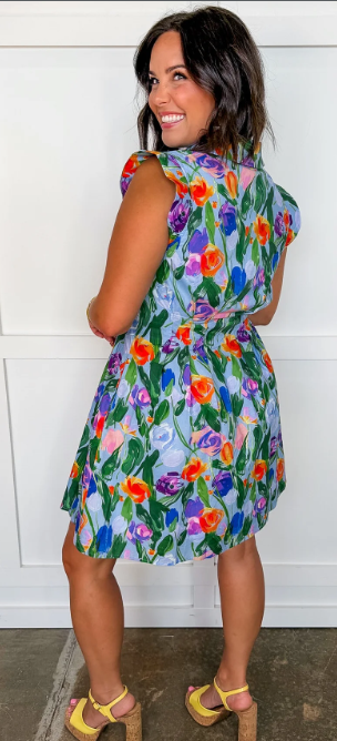 Beautifully Bold Floral Zip-Up Dress