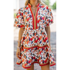 White Smoke Why Not Now Rust Floral Dress