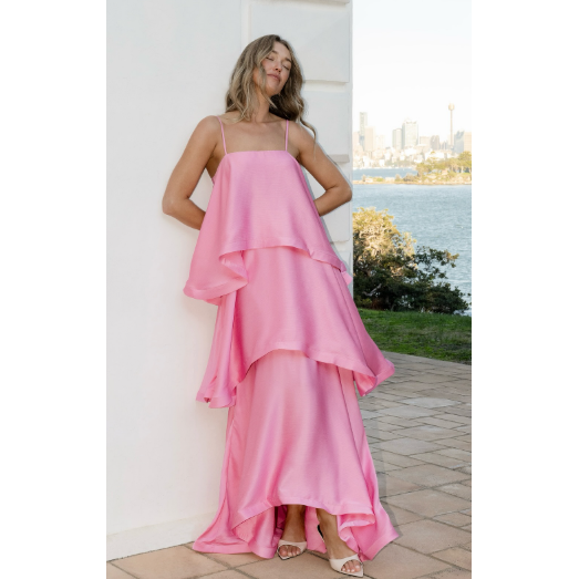 Light Gray The Tilly Tiered Maxi Dress by ELLIATT