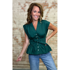 Amanda Button Down Peplum Top