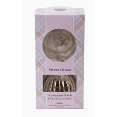 Sweet Grace Plaid Flower Diffuser | Metallic Vessel