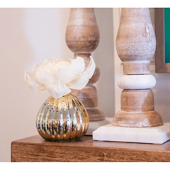 Sweet Grace Plaid Flower Diffuser | Metallic Vessel