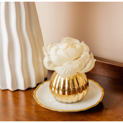 Sweet Grace Plaid Flower Diffuser | Metallic Vessel