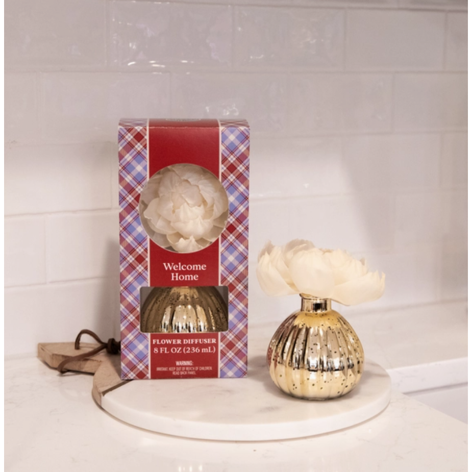 Welcome Home Plaid Flower Diffuser