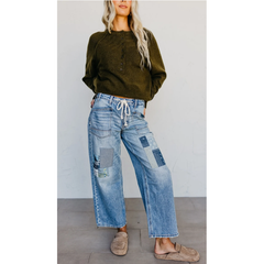 Vervet Patchwork Drawstring Denim