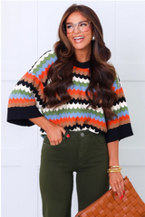 Harvest Multi Zig-Zag pattern Sweater