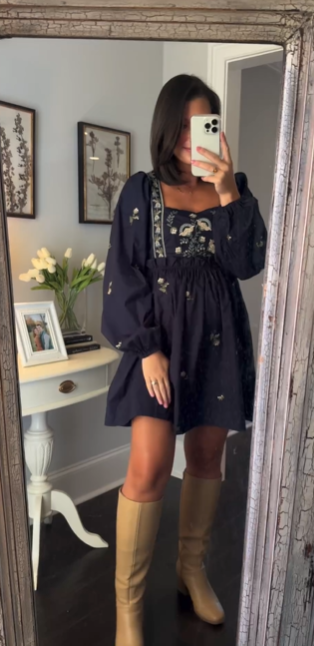 Gracie Embroidered Babydoll Dress