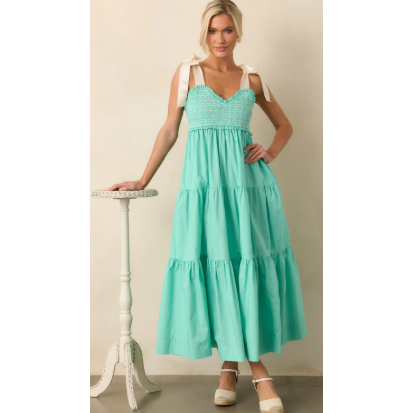 The Felicity Mint Cotton Midi Dress