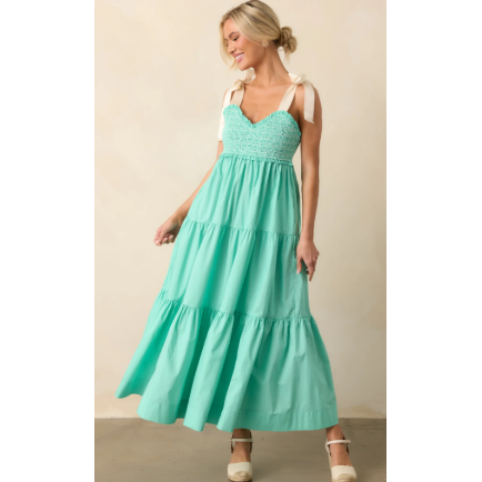 The Felicity Mint Cotton Midi Dress
