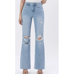 Lavender Vintage Super High Rise Flare Jeans