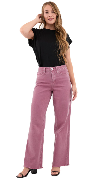 RFM Chloe High Rise Frayed Wide Leg Denim