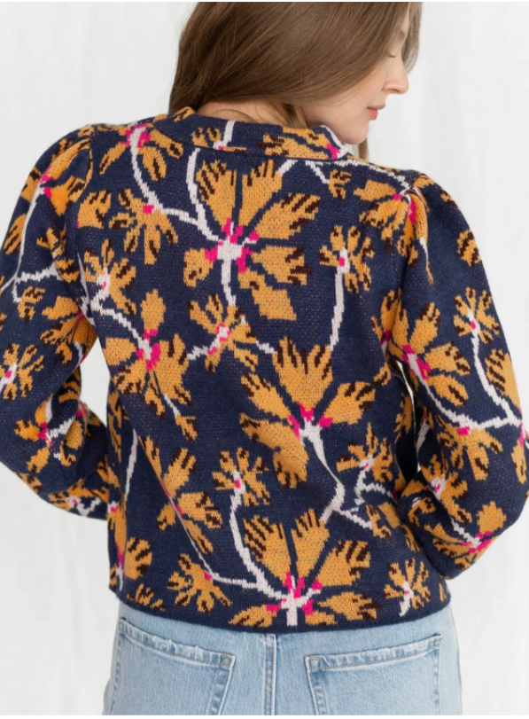 Floral Mock Neck Sweater