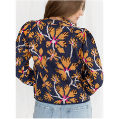 Lavender Floral Mock Neck Sweater