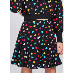 Black HANNAH BANANA Kids' Heart Pleated A-Line Skort