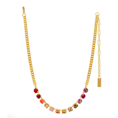 White Smoke TOVA MINI OAKLAND NECKLACE IN FLAMINGO MIX