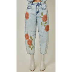 Gray AMAZING ROSE BARREL JEANS